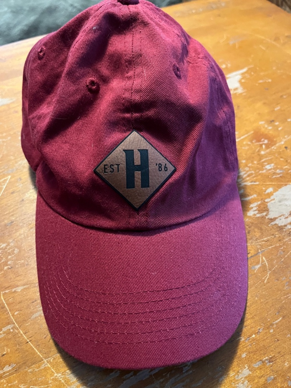 Burgundy Harpoon Brewing Baseball Cap